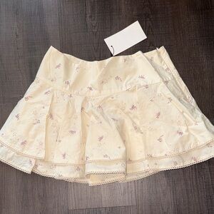 Zara Floral Embroidered Mini Skirt